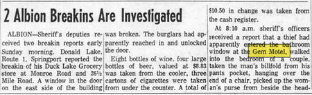 Gem Motel - 1963 Article On Break-On (newer photo)